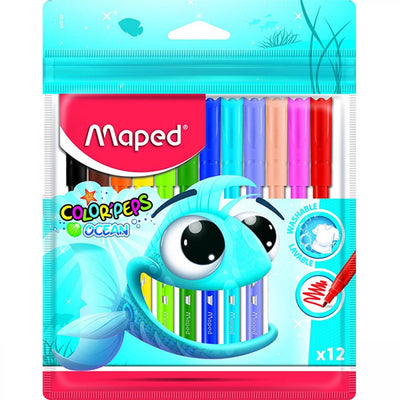 Maped Color'Peps Ocean Μαρκαδόροι x12 Τσαντάκι