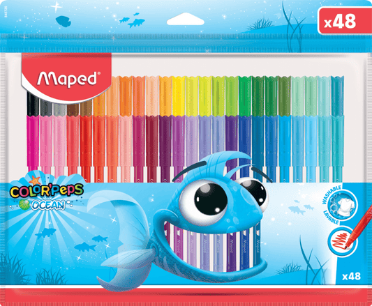 Maped Color'Peps Ocean Μαρκαδόροι x48 Plastic Case