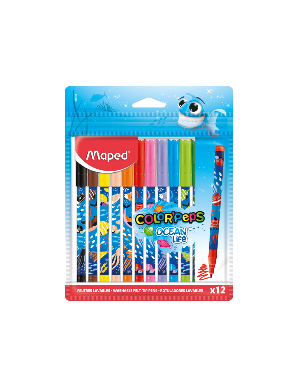 Maped Color'Peps Ocean Life Μαρκαδόροι x12
