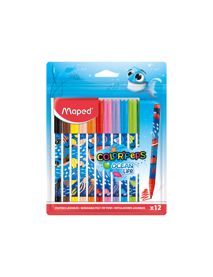 Maped Color'Peps Ocean Life Μαρκαδόροι x12