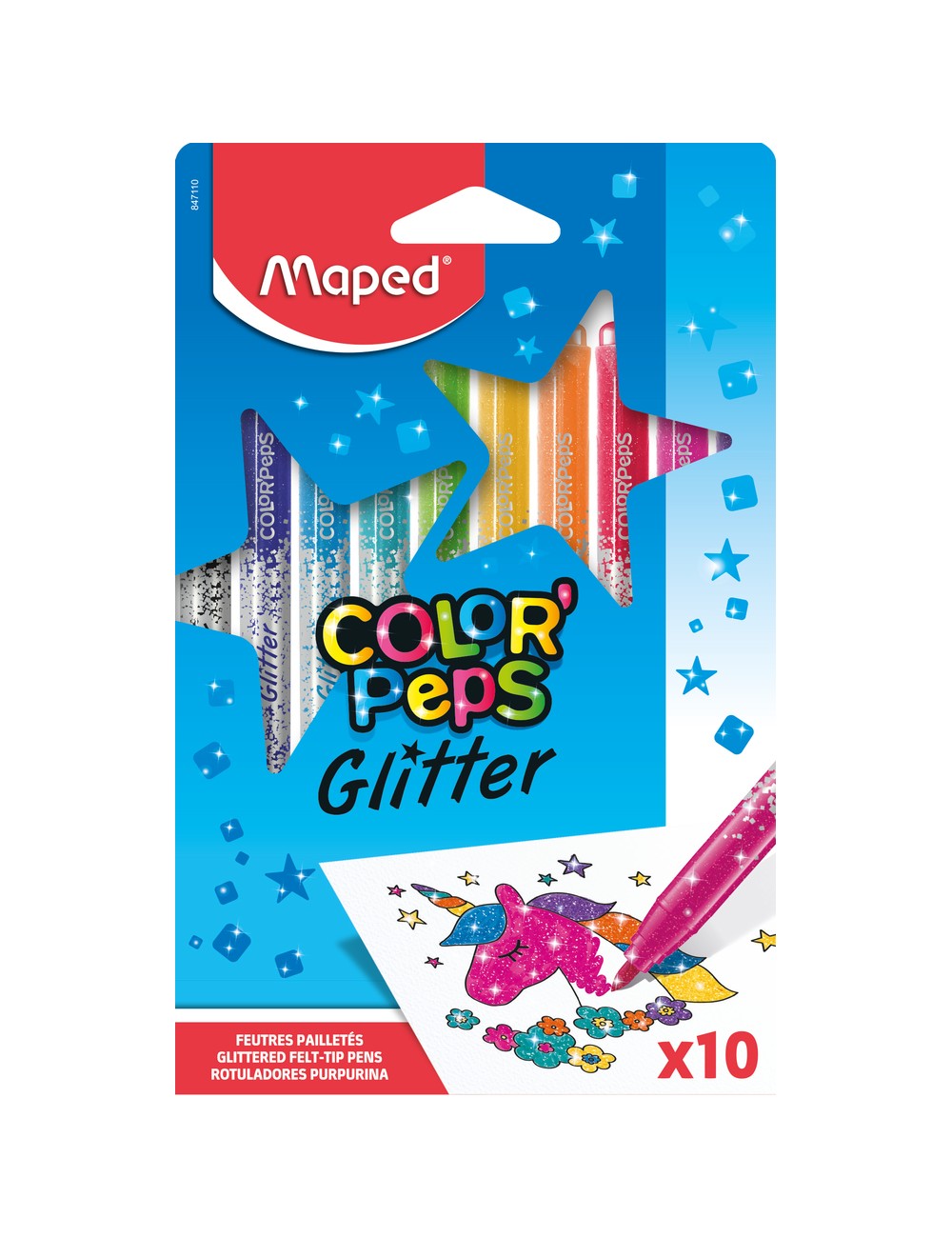 Maped Color'Peps Glitter Μαρκαδόροι x10
