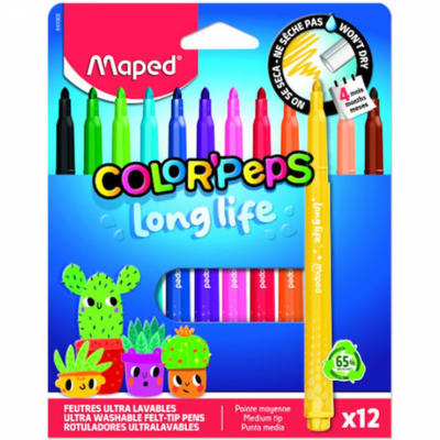 Maped Color'Peps Long Life Felt-Tip Μαρκαδόροι x12