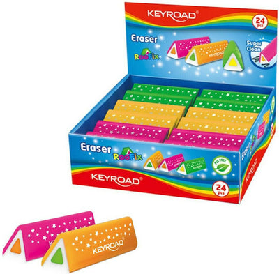 Γόμα Keyroad Roofix Τριγωνική Neon