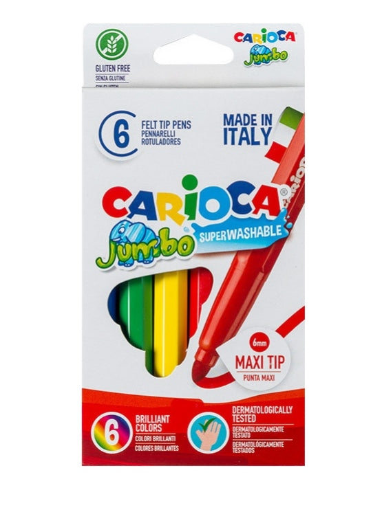Μαρκαδόροι Carioca Jumbo  6 Χρωμάτων