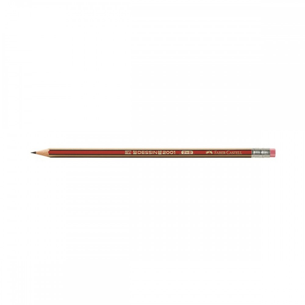 Μολύβι 2Β Με Γόμα Κόκκινο Faber- Castell Dessin 2001